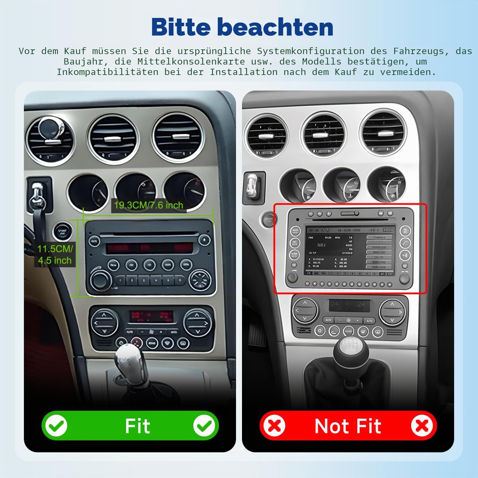 VECHTEL DAB+ Autoradio 2G+64G Android 15 für Alfa Romeo 159 2004-2011, 7 Zoll HD Touchscreen Auto Radio mit Drahtlos Carplay Android Auto GPS Wi-Fi Bluetooth 2USB FM RDS Radio Rückfahrkamera
