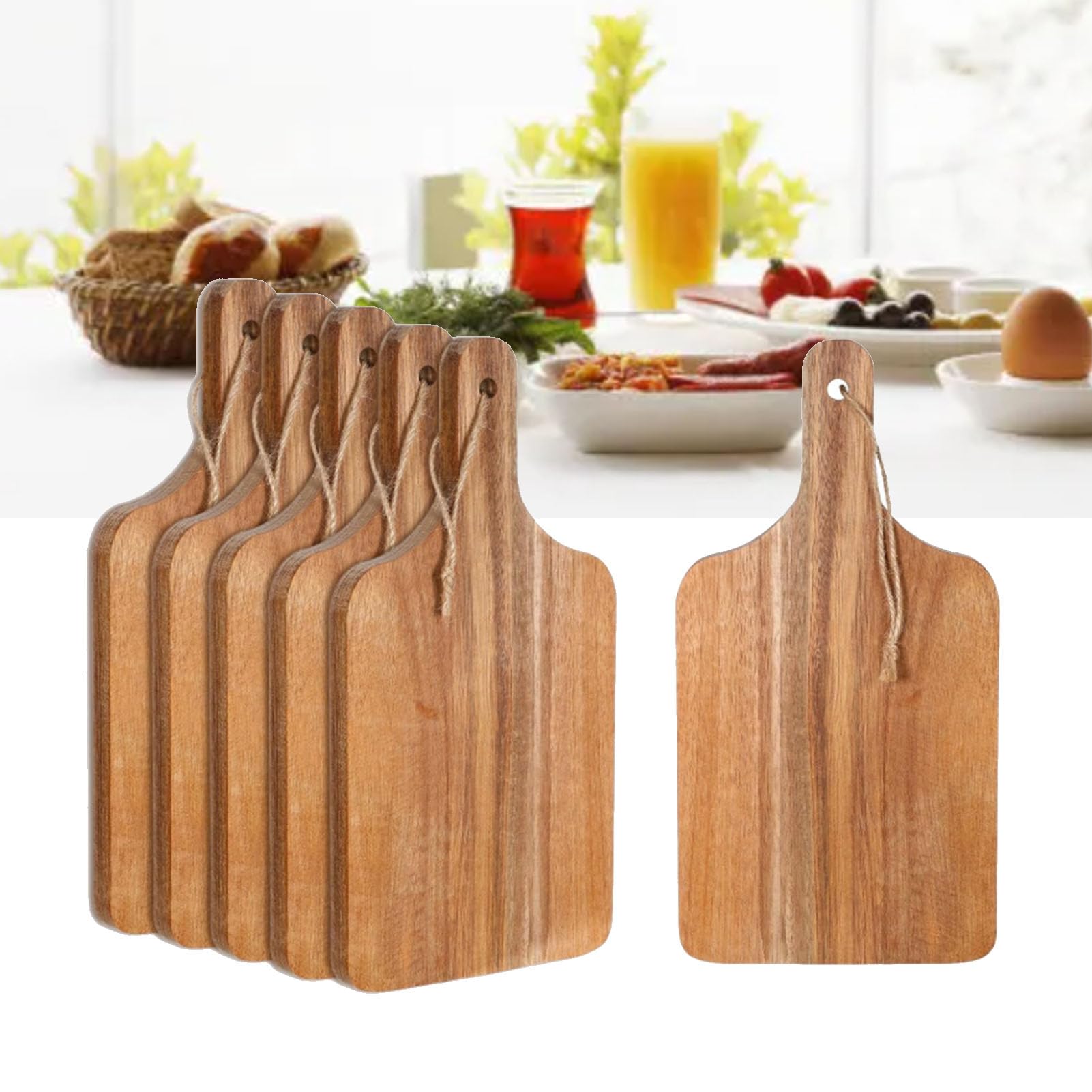 Fdit Schneidebretter, 6 Stück Charcuterie-Servierplatten mit Griff (14. Qatqast. 69 x 0. Khasun irregulär)