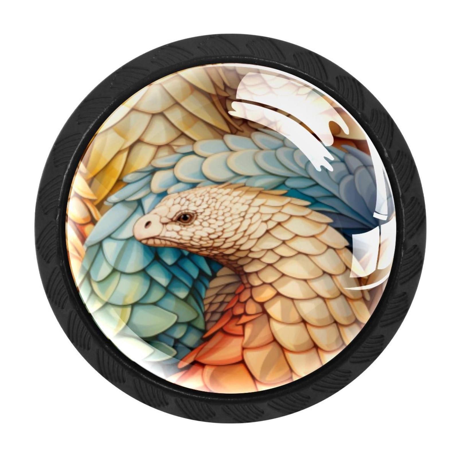 Chenzzzz Multicolored 06 Pangolin Cabinet Knobs 4 Pieces Drawer Kitchen Cabinets Dresser Cupboard Wardrobe Unique Pulls Handles