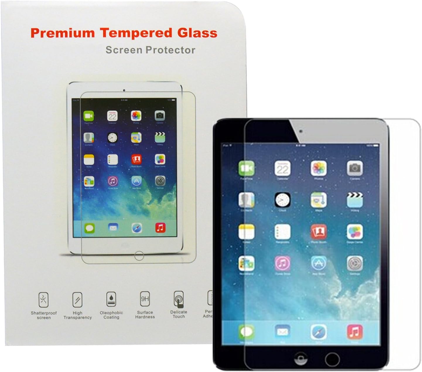 VONOTO iPad air 1 2 Screen Protector [Tempered Glass Screen Protector] 0.3mm Thickness Tempered Glass Screen Protector for iPad air (For iPad air 1 2)