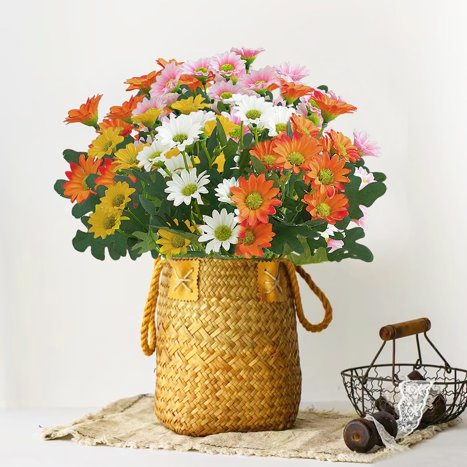 Dihope Fiori Finti da Esterno Gloria Mattutina 2 Pezzi Fiori Artificiali Pendenti per