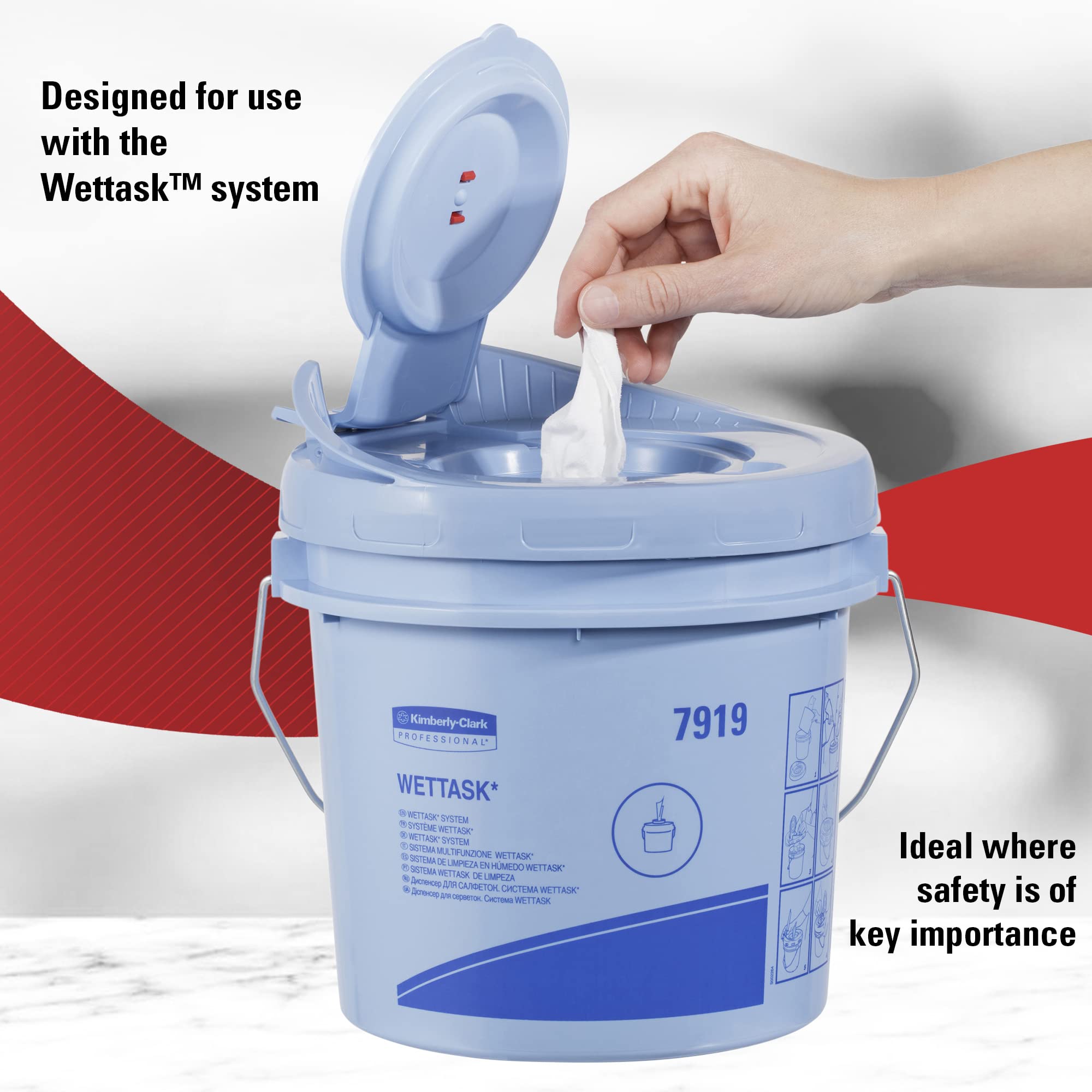 WypAll Wettask fusselarme Reinigungstücher für Lösungsmittel 7753 – industrielle Reinigungstücher – 6 Rollen x 120 weiße Reinigungstücher (insg. 720)