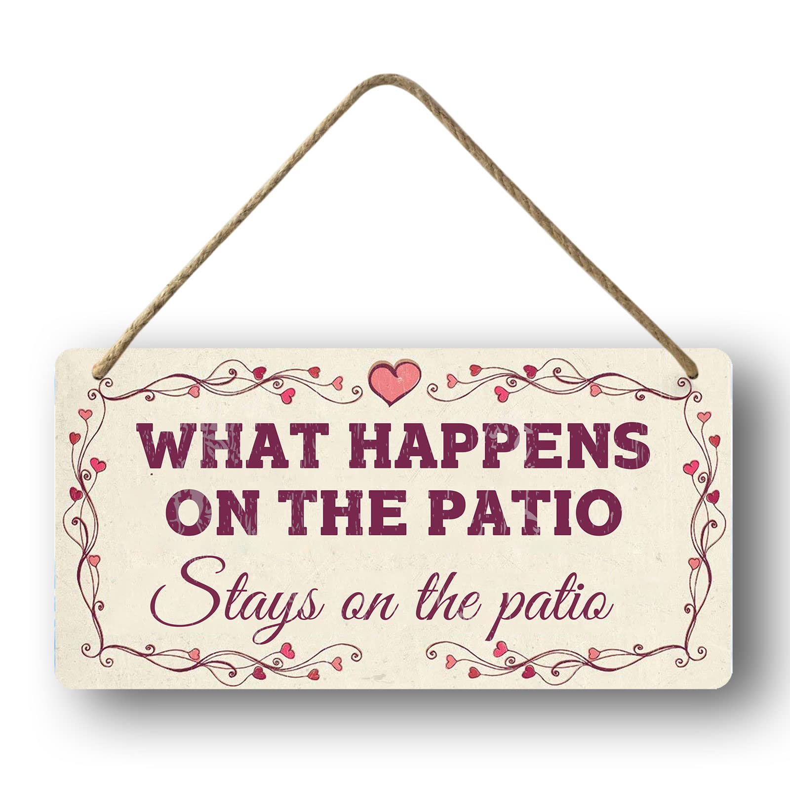 Funny Sarcastic Wooden Sign Wall Decor Man Cave, What Happens On The Patio Stays On The Patio