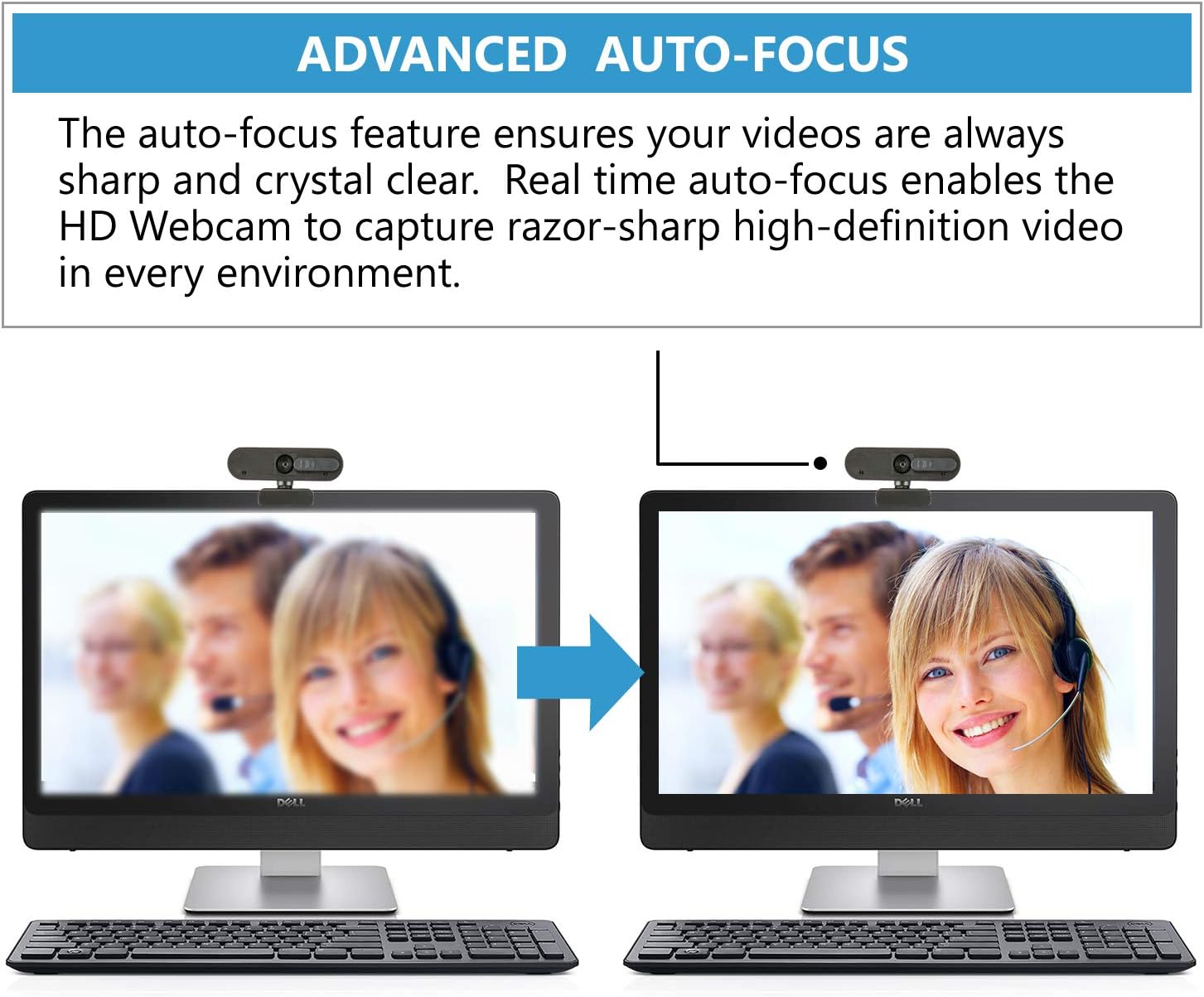 ELECOM Full 1080P Webcam 30FPS with Built-in Microphone Advanced Auto-Focus Privacy Cover for PC Desktop & Laptop (WEBCAM-101BK)