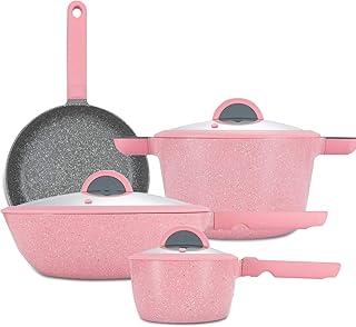 wooden pots and pans pink
