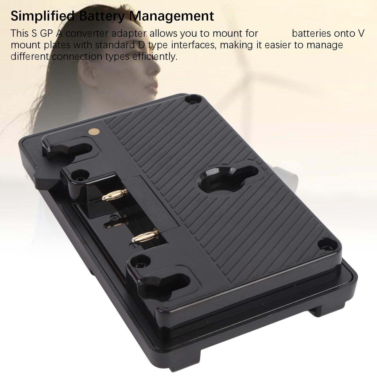 Piastra di montaggio a V con uscita D‑Tap, piastra adattatore per fotocamera con blocco V, convertitore S GP A per batteria, piastra di montaggio in ABS per fotocamere e luci