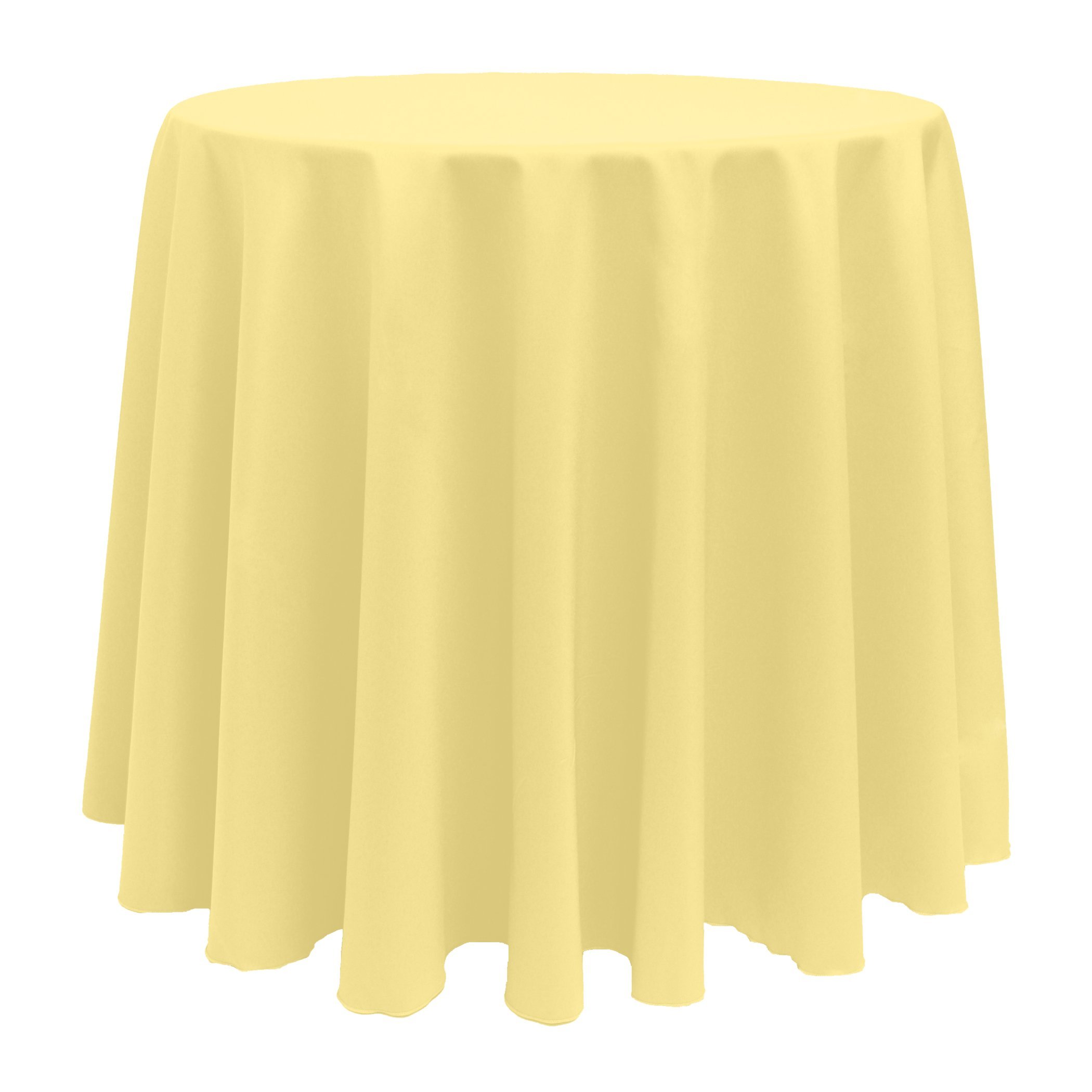 Ultimate Textile 102-Inch Round Polyester Linen Tablecloth Cornsilk Light Yellow