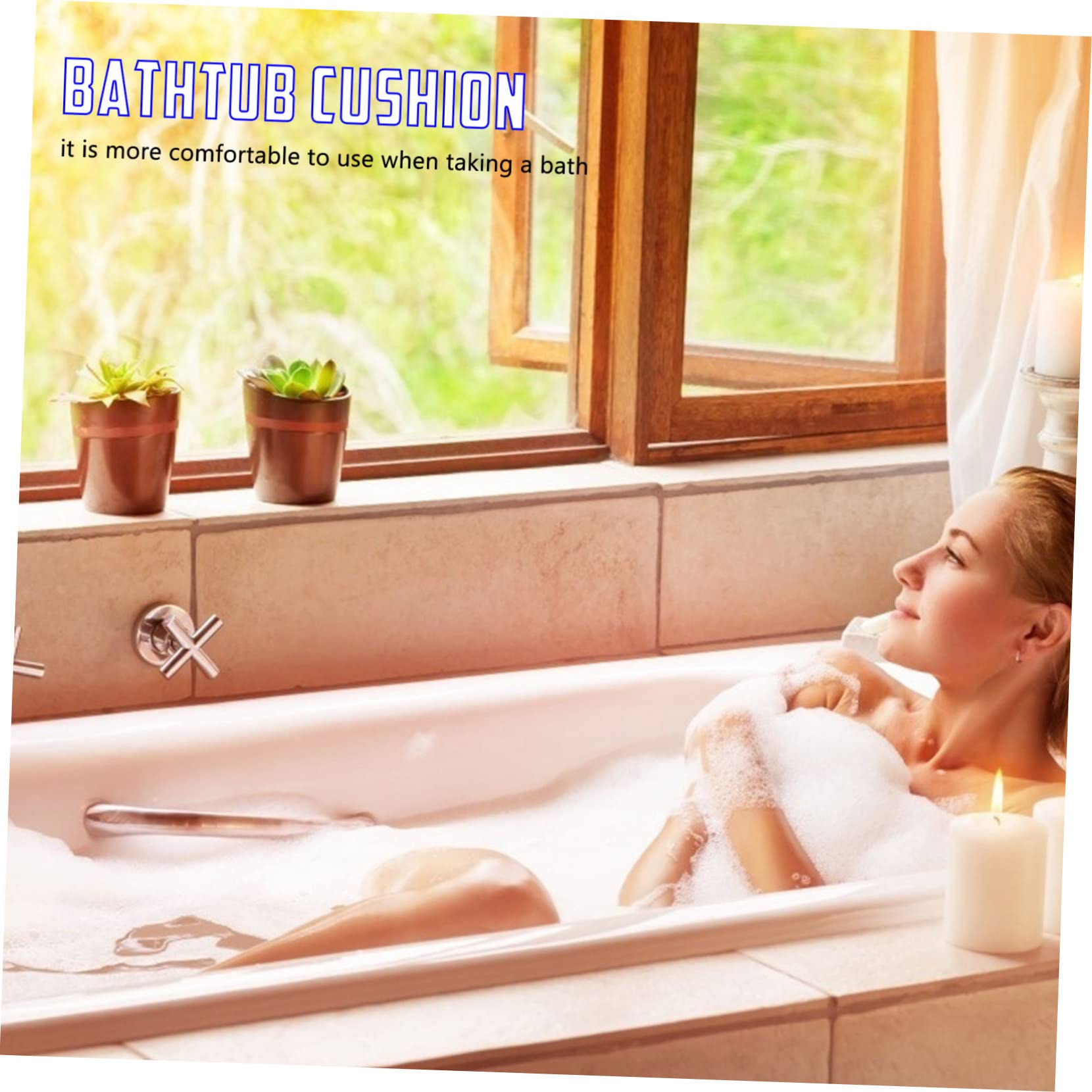 BESTYASH Cuscino Bagno con Ventose Antiscivolo per La Materiale e Adattabile Vasche e Spa Comfort Ogni Occasione