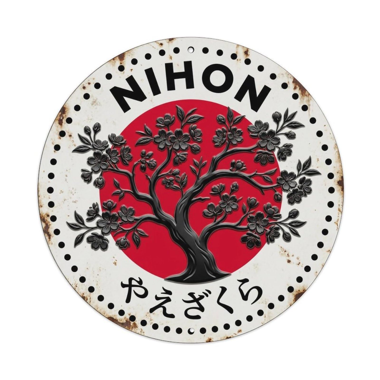 Double Cherry Nihon Twin Blossom Tree Historic Metal Tin Sign