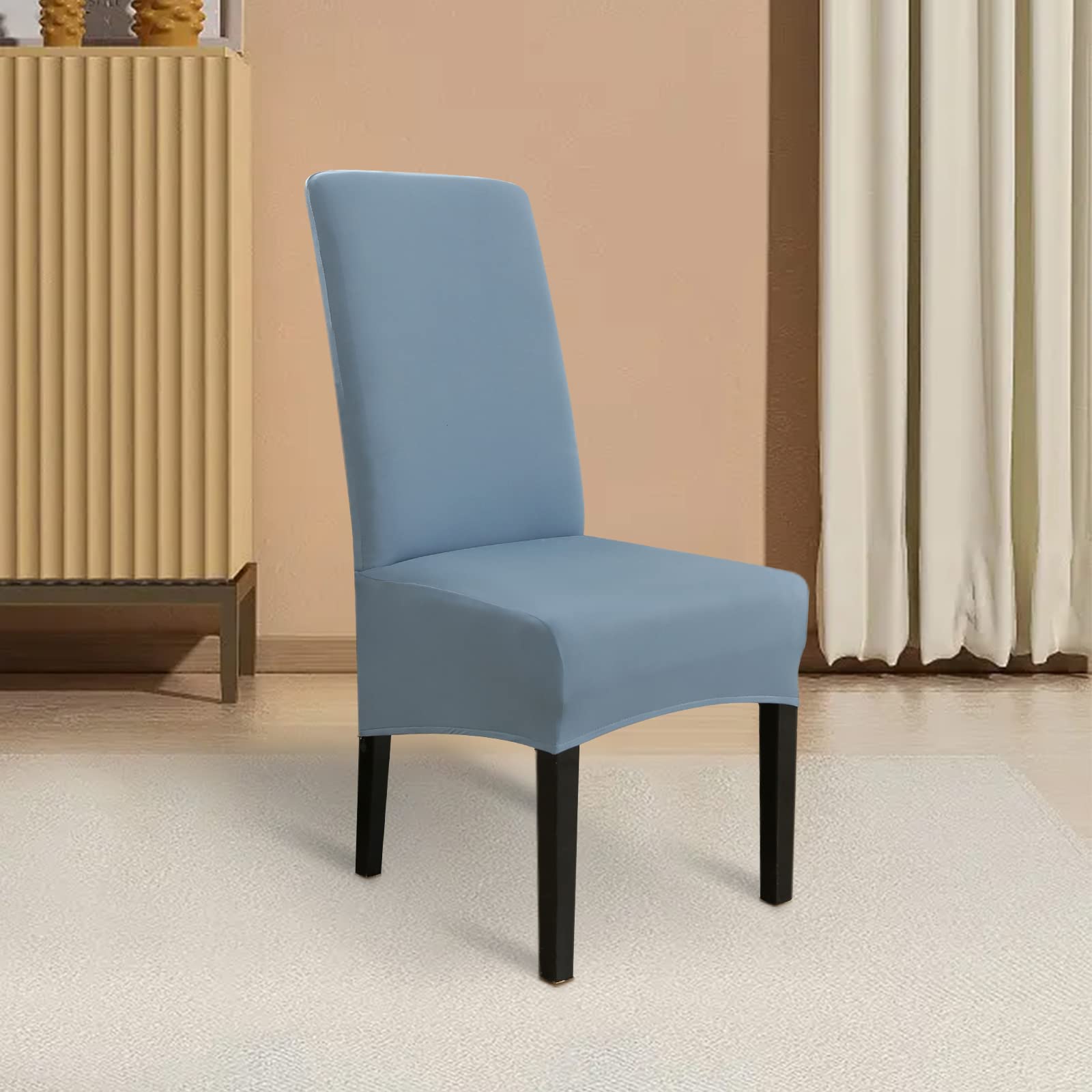 Stoelhoezen XL, set van 4, stretch, kantelbare stoelen, XL, voor eetka Stoelhoezen XL, set van 4, stretch, kantelbare stoelen, XL, voor eetka