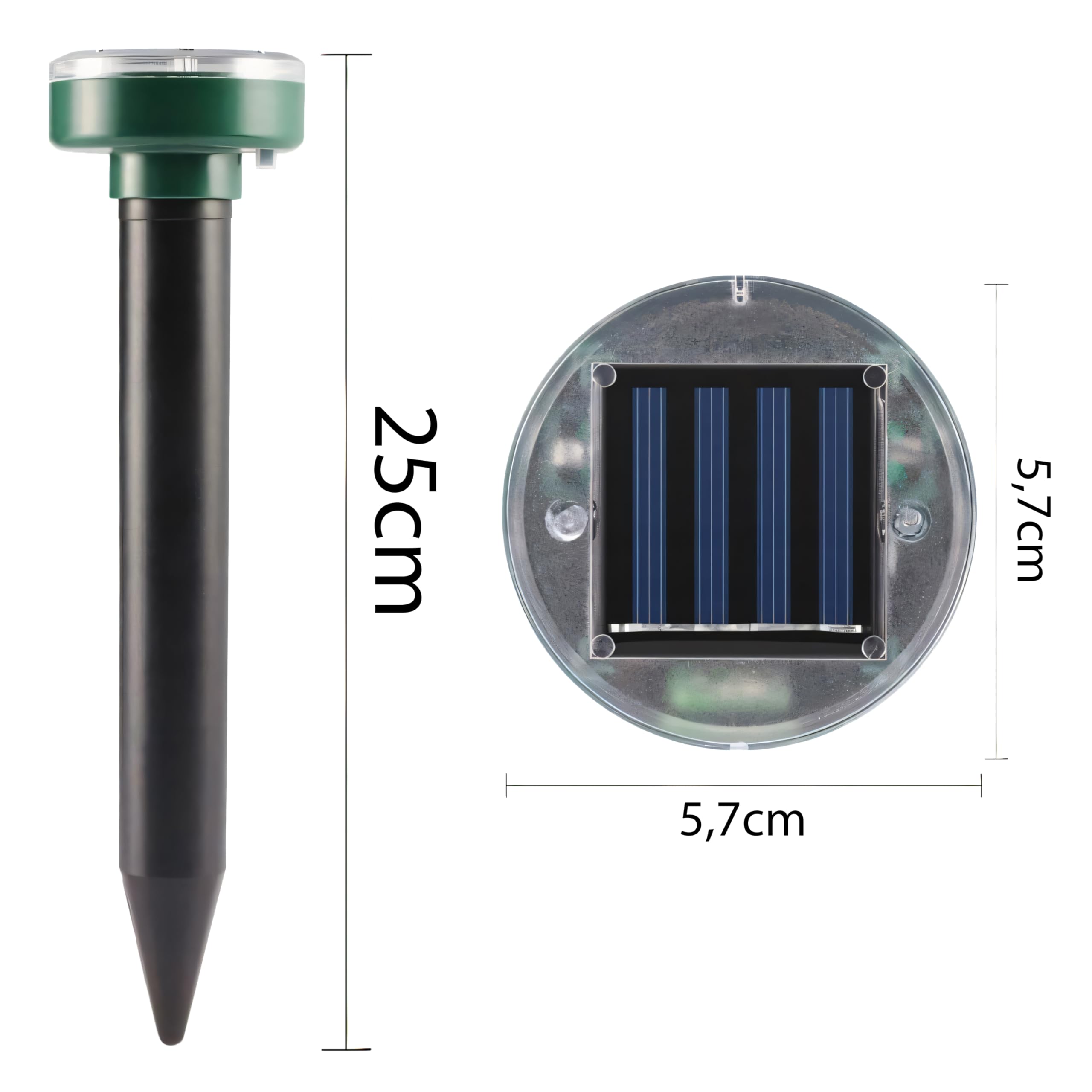 Retoo 4 unidades repelente de topos ultrasónico, frecuencia variable de 400 a 1000 Hz, distribuye eficazmente hasta cientos de metros de superficie, para exteriores, control eficaz de plagas