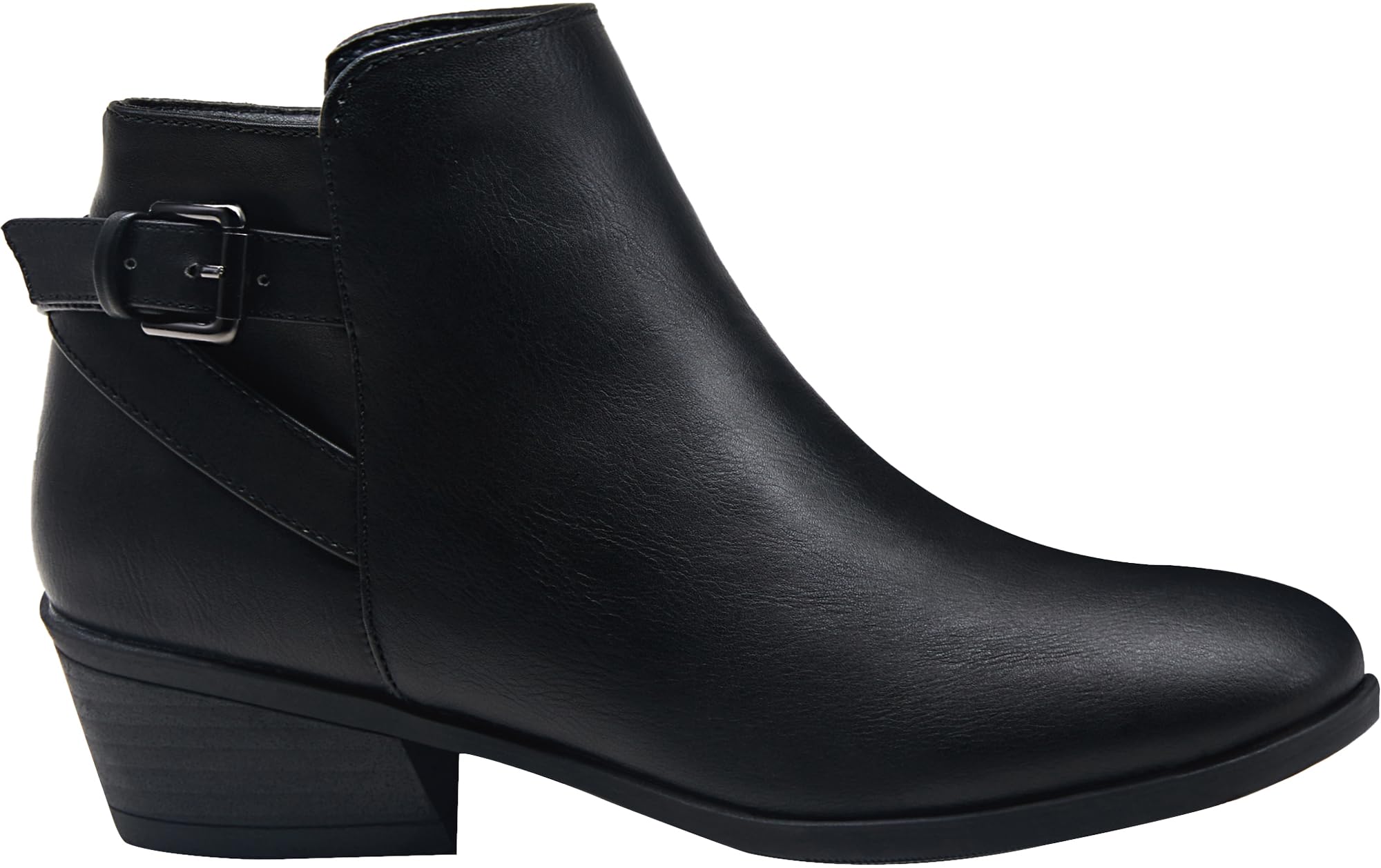 Women's Short Ankle Boots, Low Heel Round Toe Western Booties