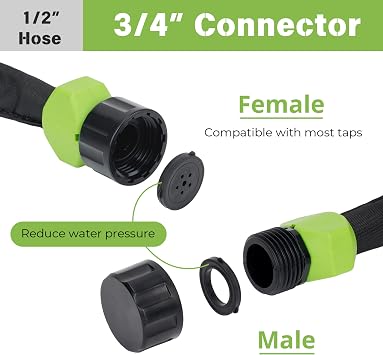 Flat Soaker Hose 25 FT, Garden Soaker Hose for Lawn and Yard, Water-Saving