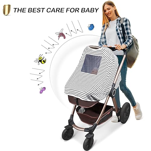 Miniatura 10 de Funda de lactancia para bebé y poncho de lactancia, cubierta multiusos para toldo de asiento de automóvil, cubierta de carrito de compras, cubierta
