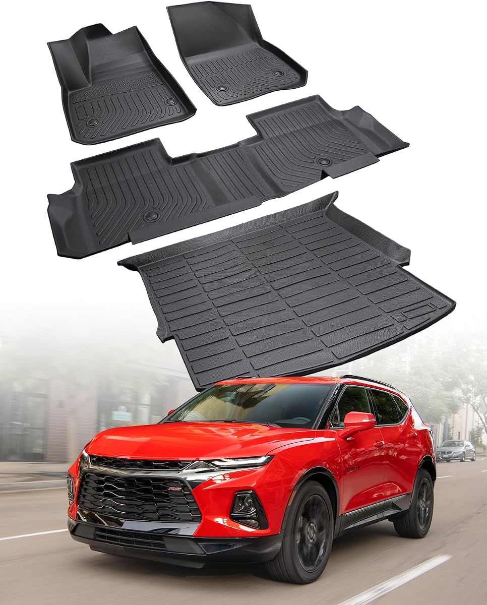 Floor Mats Cargo Liner for Chevrolet Chevy Blazer 2019-2026 | Not EV & Not Trailblazer,All Weather,Rubber Carpets,for RS/Base/L/LS/LT/Premier,Accessories,Rug Cover