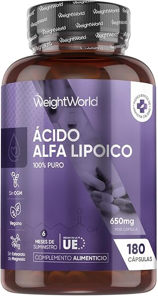 WeightWorld Ácido Alfa Lipoico 650mg 180 Cápsulas Veganas