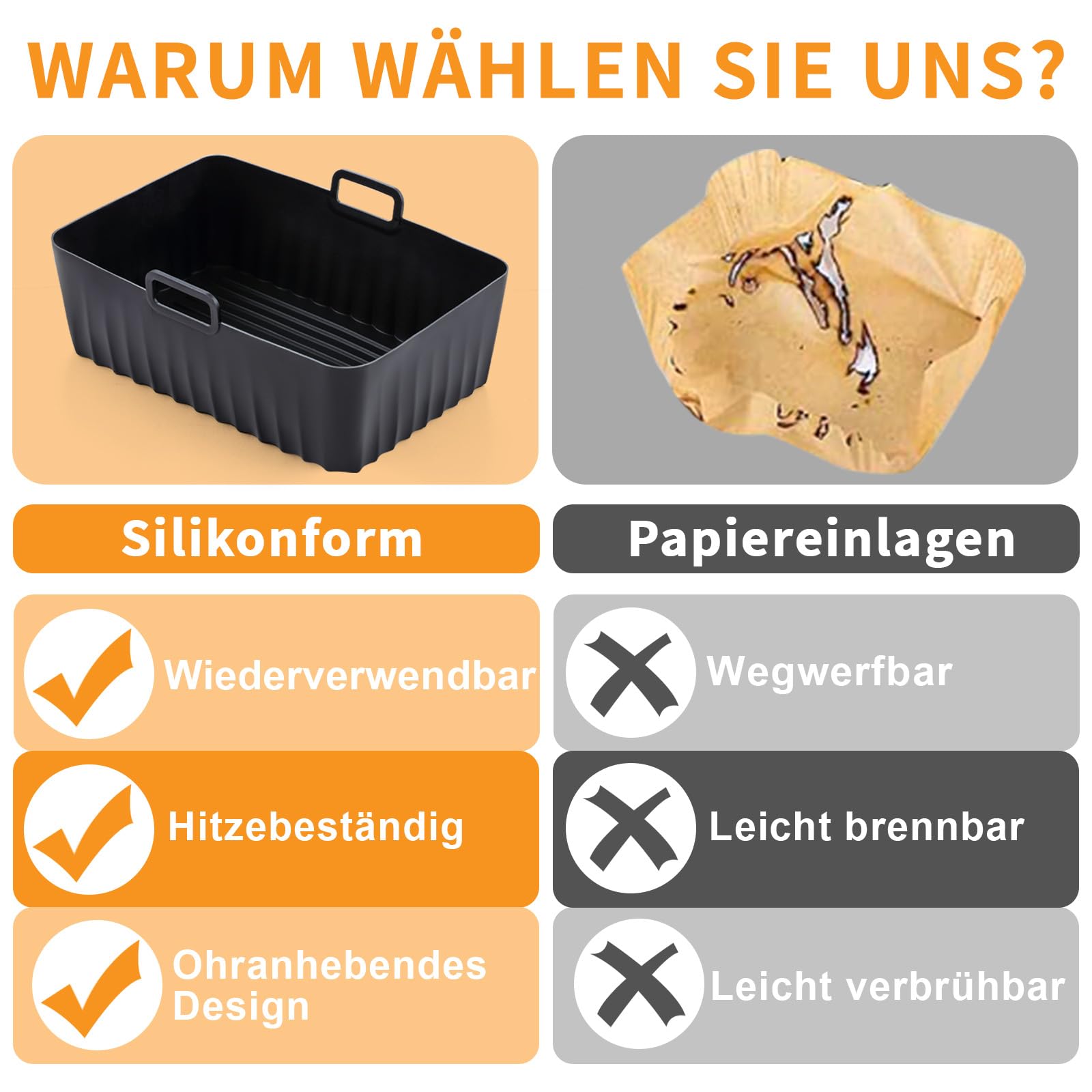 Zestaw akcesoriów do Airfryer Ninja Foodi AF300EU AF400EU, hunnycook 10 szt. Airfryer do Airfryer 7,6 l / 9,5 l Ninja Dual Airfryer, w zestawie akcesoria do Airfryer, forma silikonowa, stojaki i