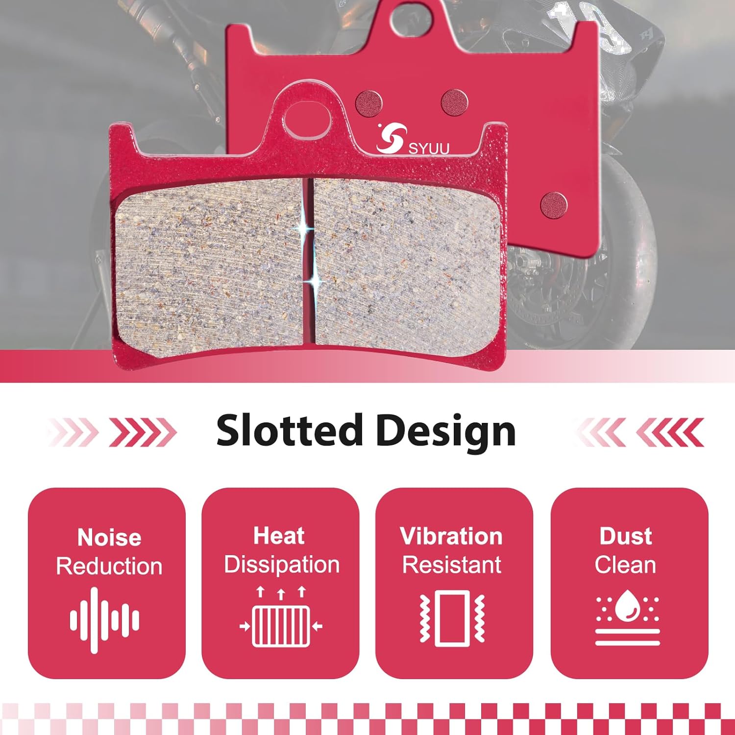 S SYUU Premium Ceramic Front Rear Brake Pads Compatible with Victory Cross Country 10-16 Cross Country Tour 12-15 -Quiet, Heat Dispassion, Comfortable Driving, All Weather FA347F FA347F FA196R