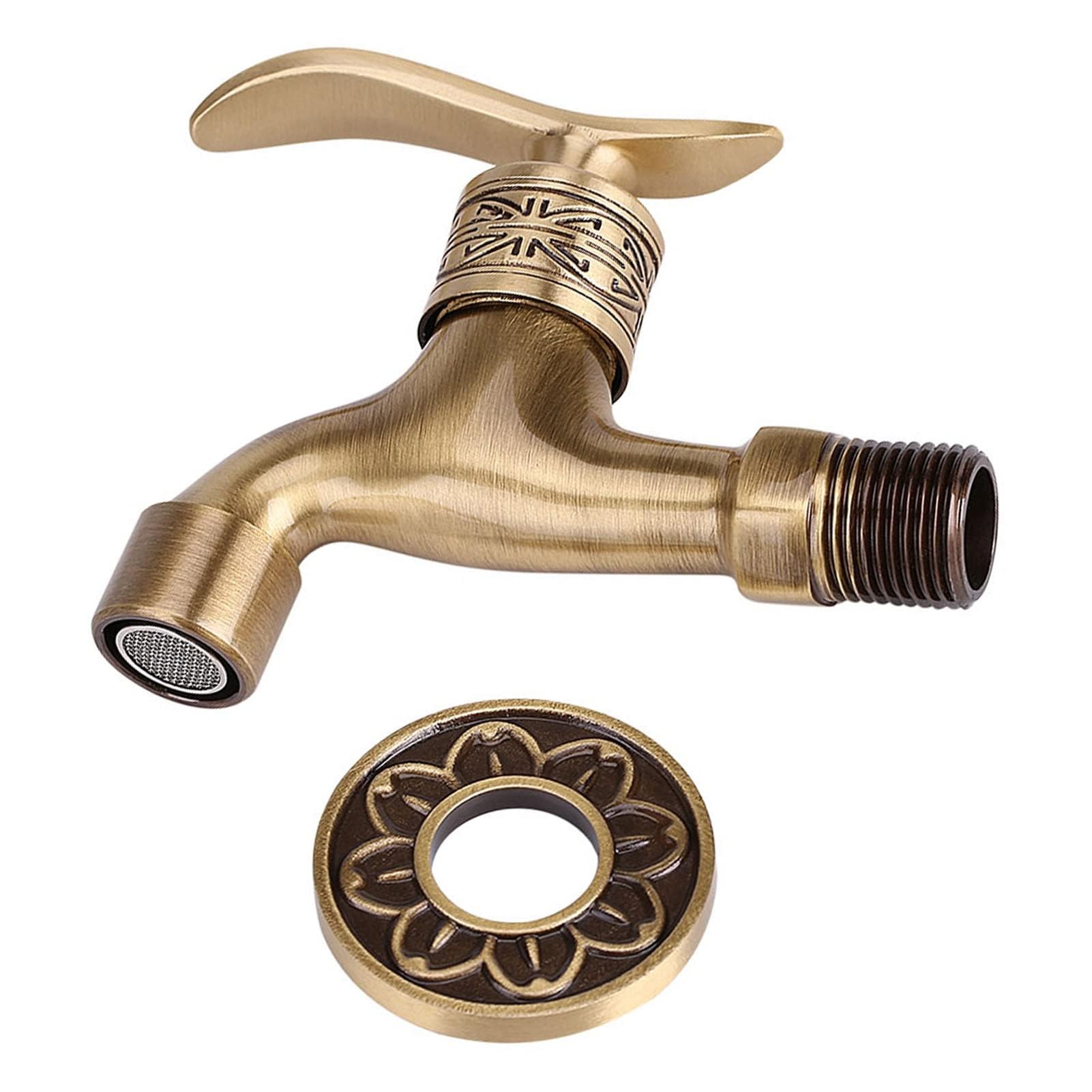 Rubinetto Da Giardino 1/2 Pollice, Rubinetto Antico Lavatrice Rubinetto A Parete Rubinetto Uscita Esterna Barilotto Pioggia Lavanderia Rubinetto Acqua Fredda Uso Bagno