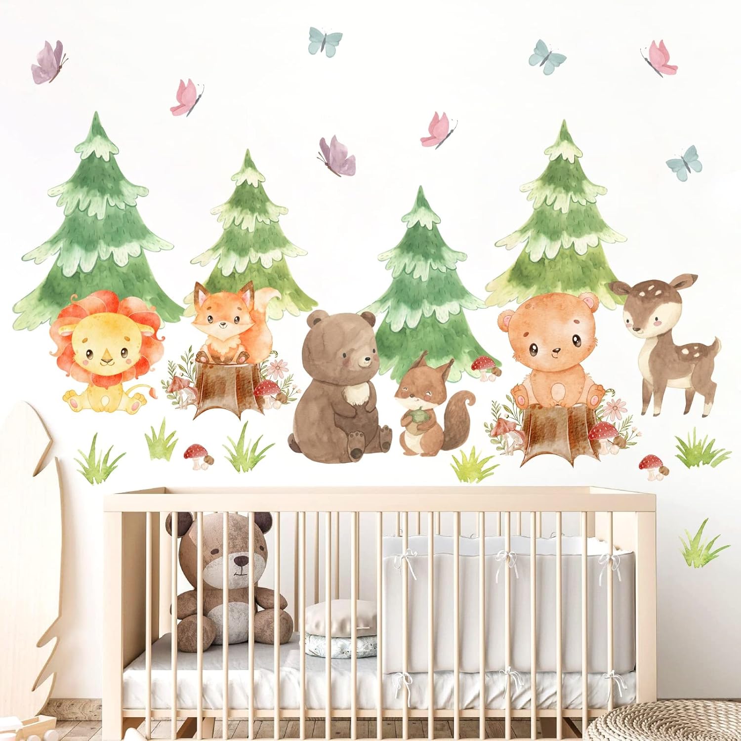Woodland Animals Wall Decals Nursery Wall Decor Forest Tree