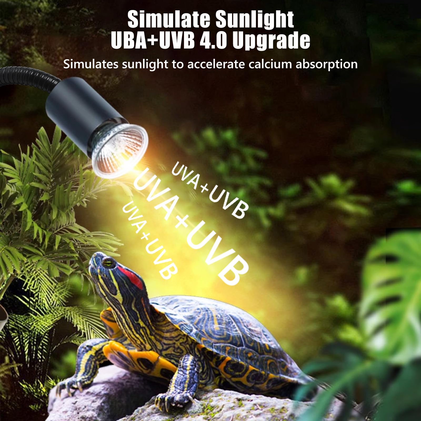 Schildkröten Wärmelampe, Reptilien Terrarium Lampe, UVB-Wärmeheizung, Reptilien Heizlampe mit einstellbarem Clip, für Schildkröte Eidechse Schlange Spinne Amphibien