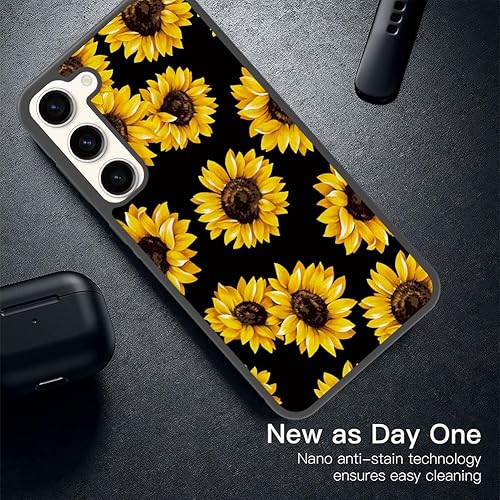 Miniatura 2 de MOWIME Funda de girasol compatible con Samsung Galaxy S24 Plus con protector de pantalla, girasol amarillo S24 + funda con estampado floral,