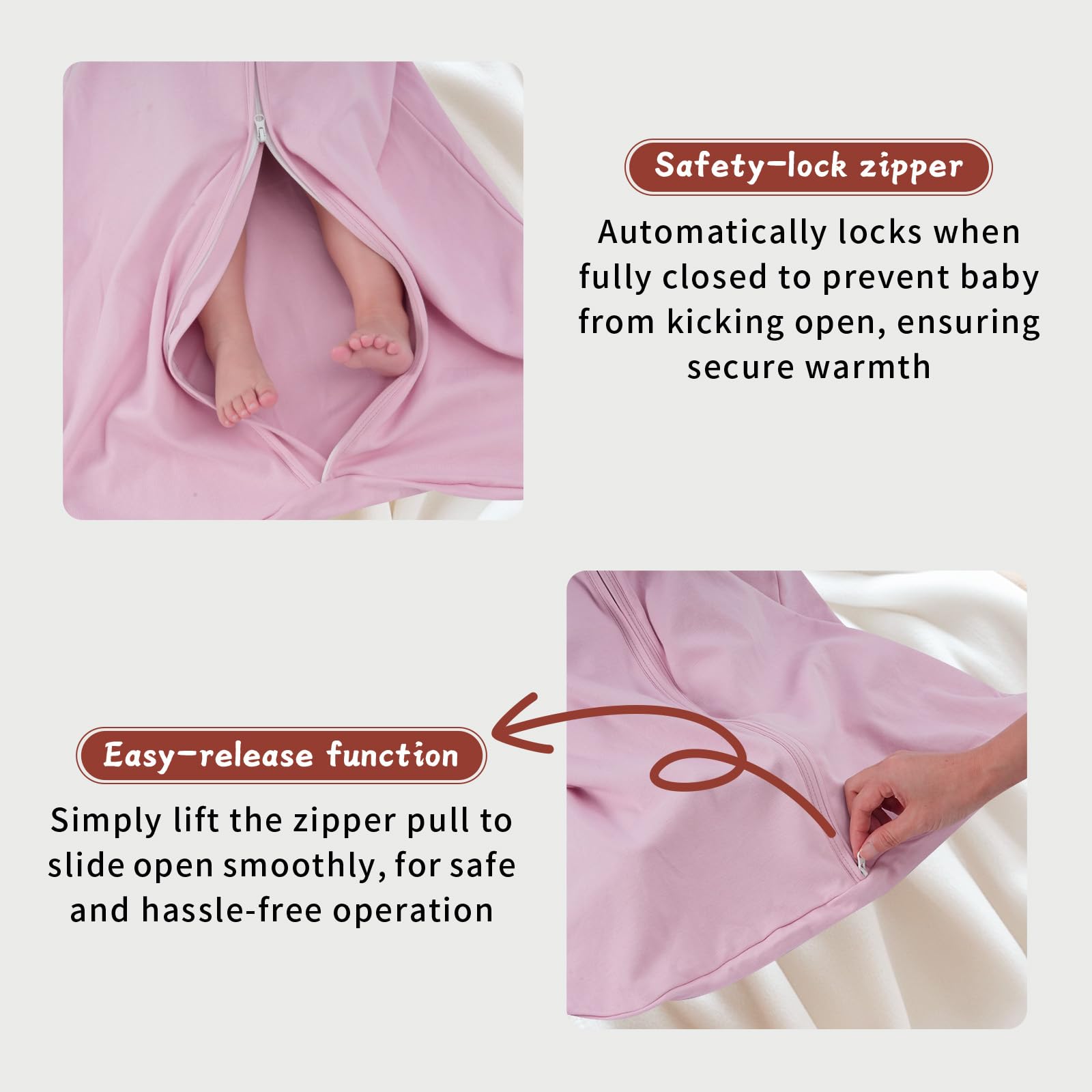 Baby Sleep Sack 0-6 Months, 100% Cotton Wearable Blanket, 0.5 Tog, 3 Pack