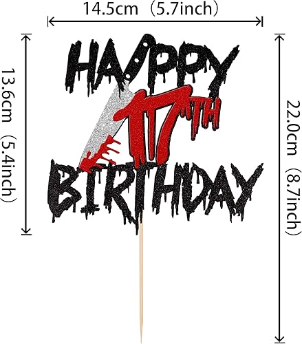 Miniatura 9 de 30 piezas de adornos para cupcakes de película de terror con purpurina y cuchillo sangriento con purpurina Have a Killer Birthday Cupcake Picks para