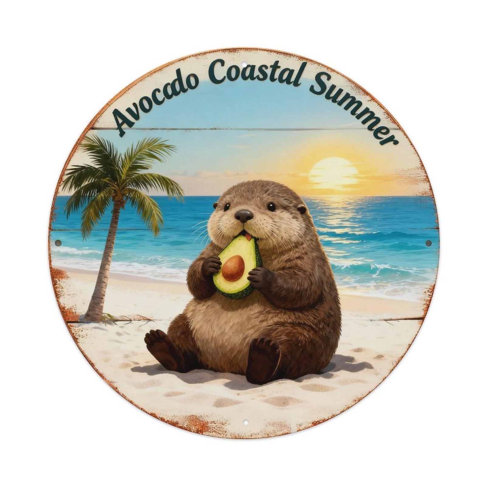 Avocado Coastal Summer Sign Metal Tin Sign Plaque