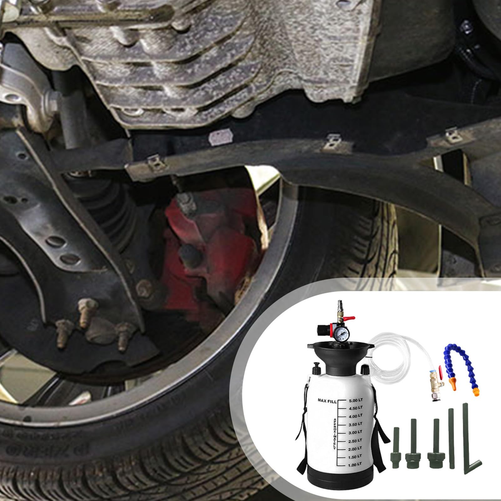 Kit De Bomba De Fluido De Transmisión - Bomba De Transferencia De Aceite Portátil 5L, Extractor De Fluido Con Accesorios | Bombas Automotrices Para El Taller De Garaje Rutina De Vehículos Ru