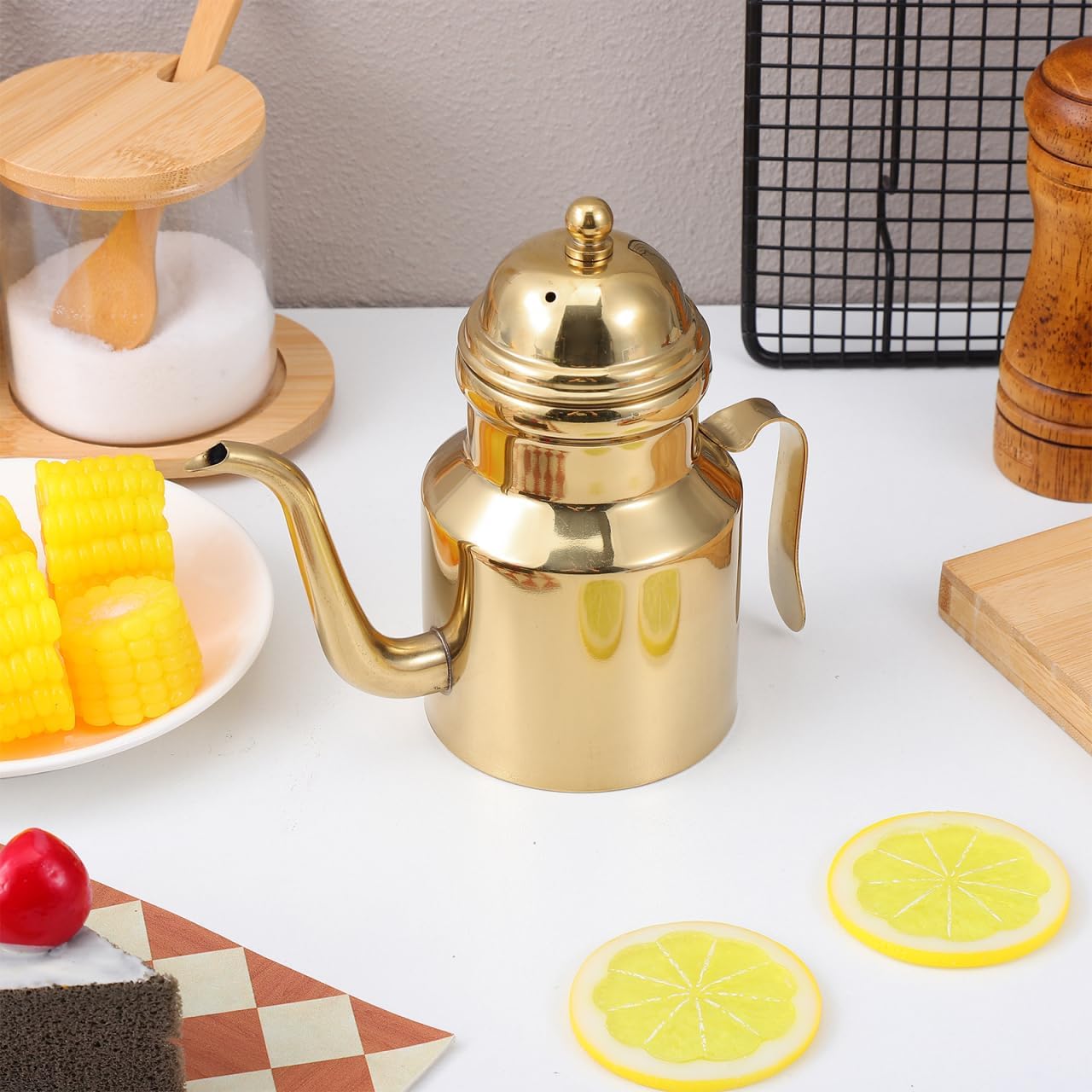 ABOOFAN Stainless Steel Oil Dispenser Bottle Household Oil Dispenser for Cooking Multi-Function Vinegar Container with Cover 6.88 X 5.90 X 3.14 in