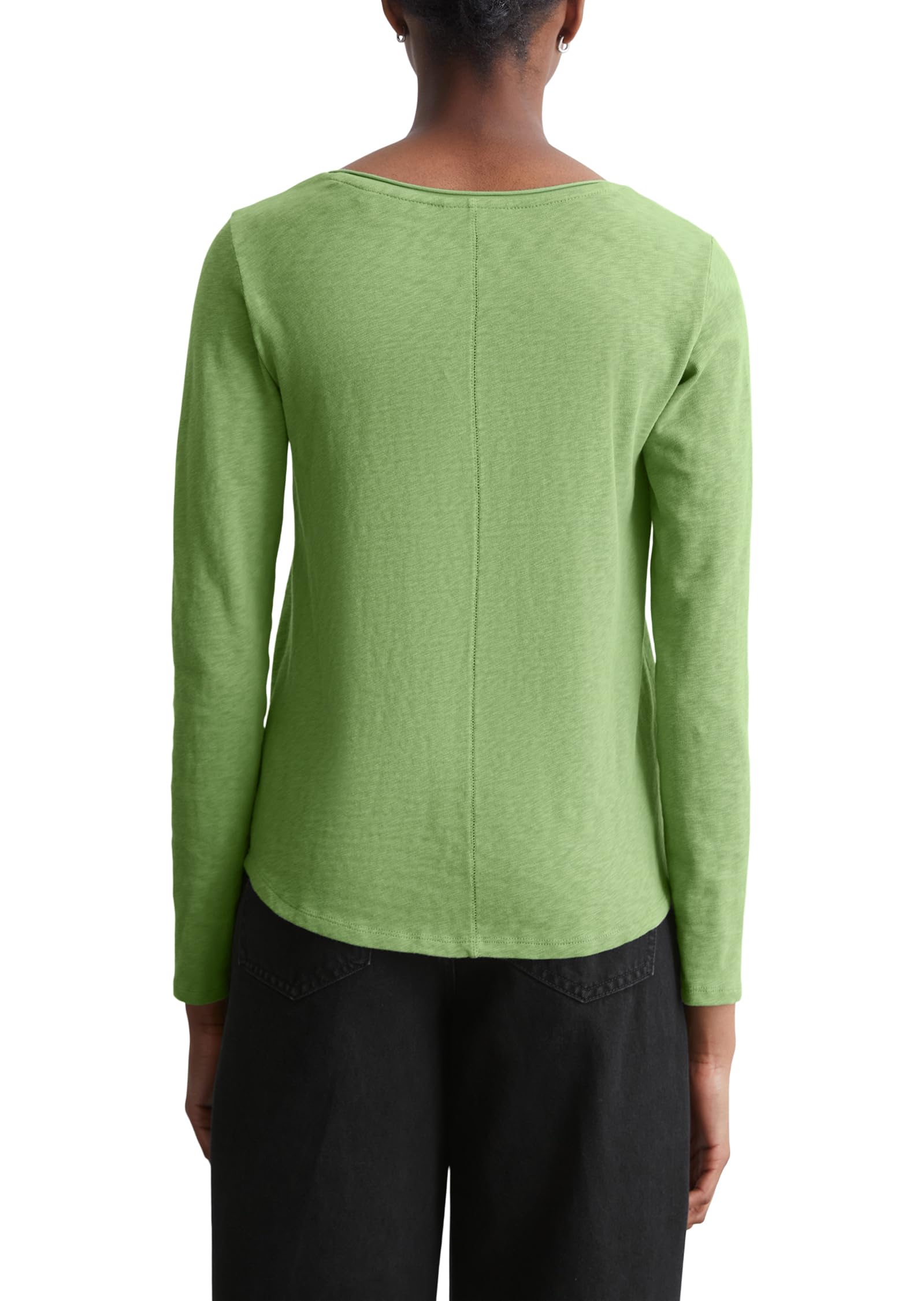 Marc O'Polo Denim Damen Langarmshirt aus Bio-Baumwolle mit V-Ausschnitt, Grün (Herbal Garden), XXS – Ansicht 4