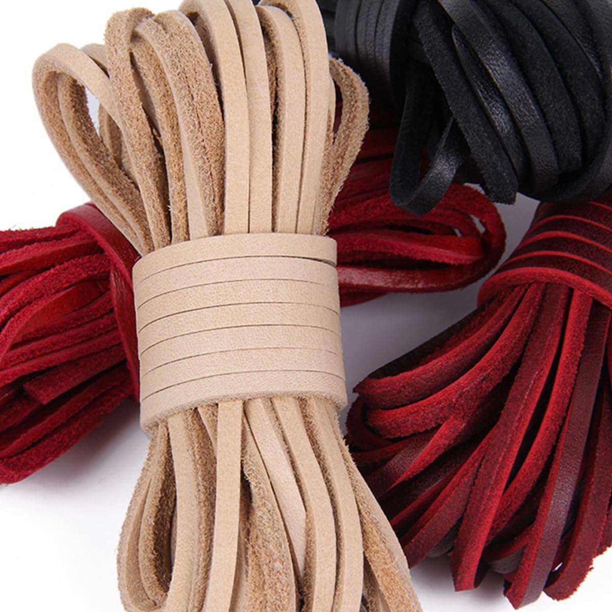 Cheriswelry 25 Rolls 5mm Faux Suede Koorden Platte Lederen Koord Kralen Draden Voor Sieraden Armband Maken (Olijf, 5m/rol Cheriswelry 25 Rolls 5mm Faux Suede Koorden Platte Lederen Koord Kralen Draden Voor Sieraden Armband Maken (Olijf, 5m/rol