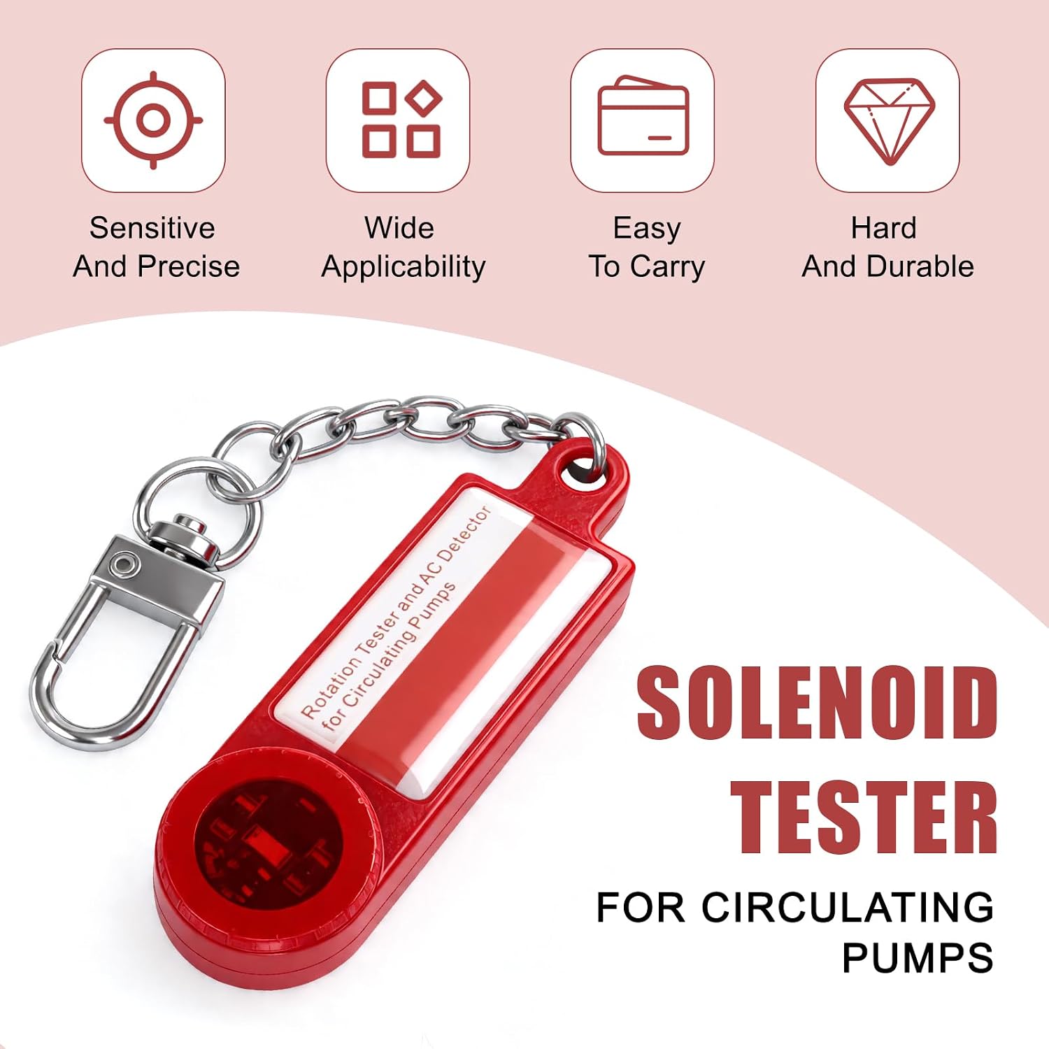 1 Pack Solenoid Tester, Rotation Tester and AC Detector, Circulation Pump Rotation for Heating System Inspection, Magnetic Field/Direction Diagnostic Device for Plumber Inspections