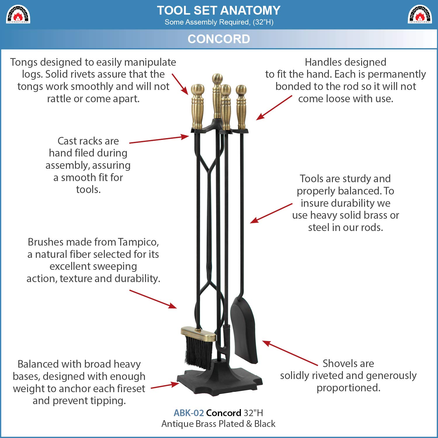 ミニッツマンインターナショナル コンコード 5ピース 暖炉ツールセット ミニッツマンインターナショナル コンコード 5ピース 暖炉ツールセット