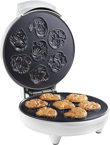 Miniatura 16 de Máquina gigante para hacer panqueques y waffles de 8 pulgadas con 4 platos extraíbles, hace grandes panqueques de unicornio o narval que hacen que