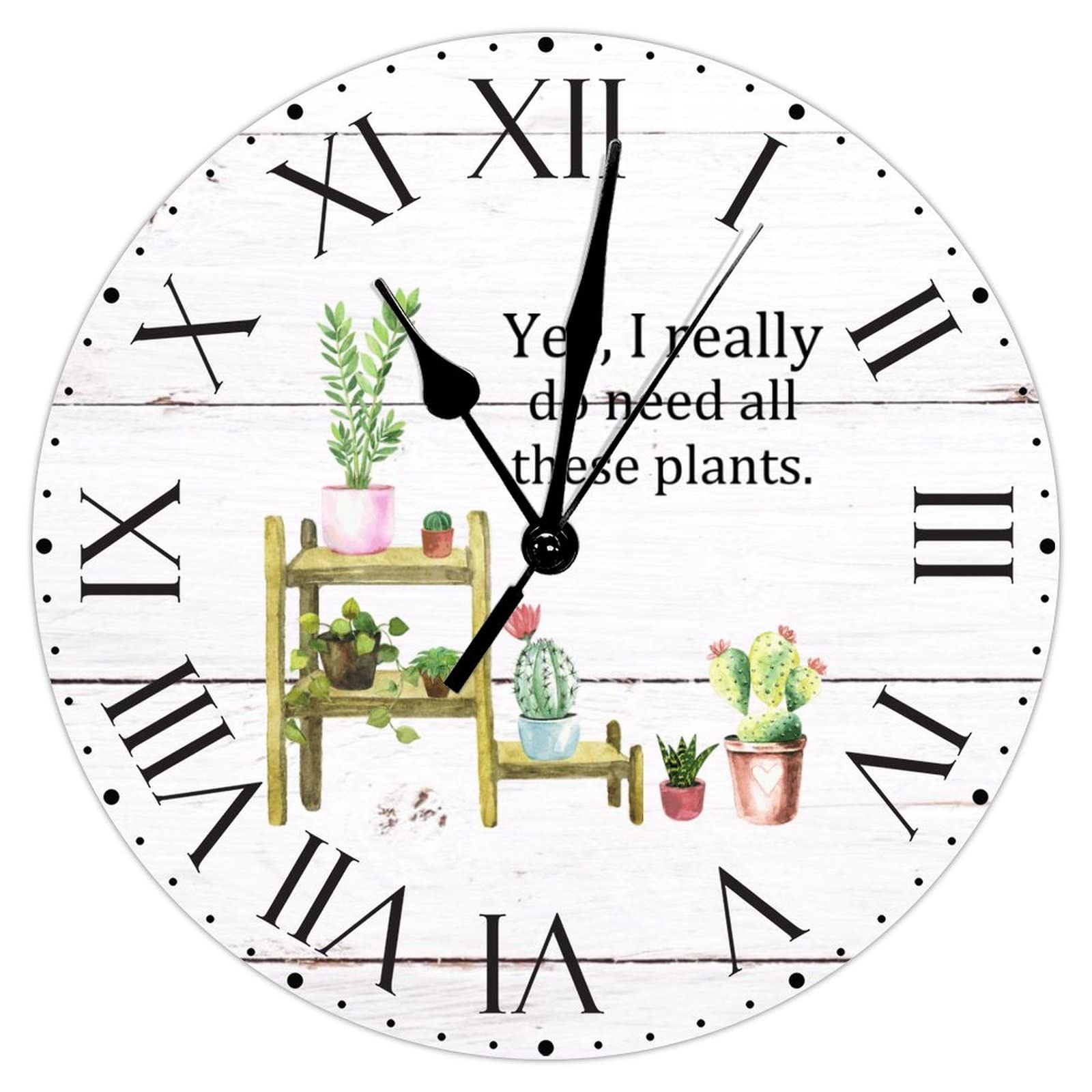 Horloge plantes silencieuse sans tic-tac de 30 cm idéale pour un bureau zen
