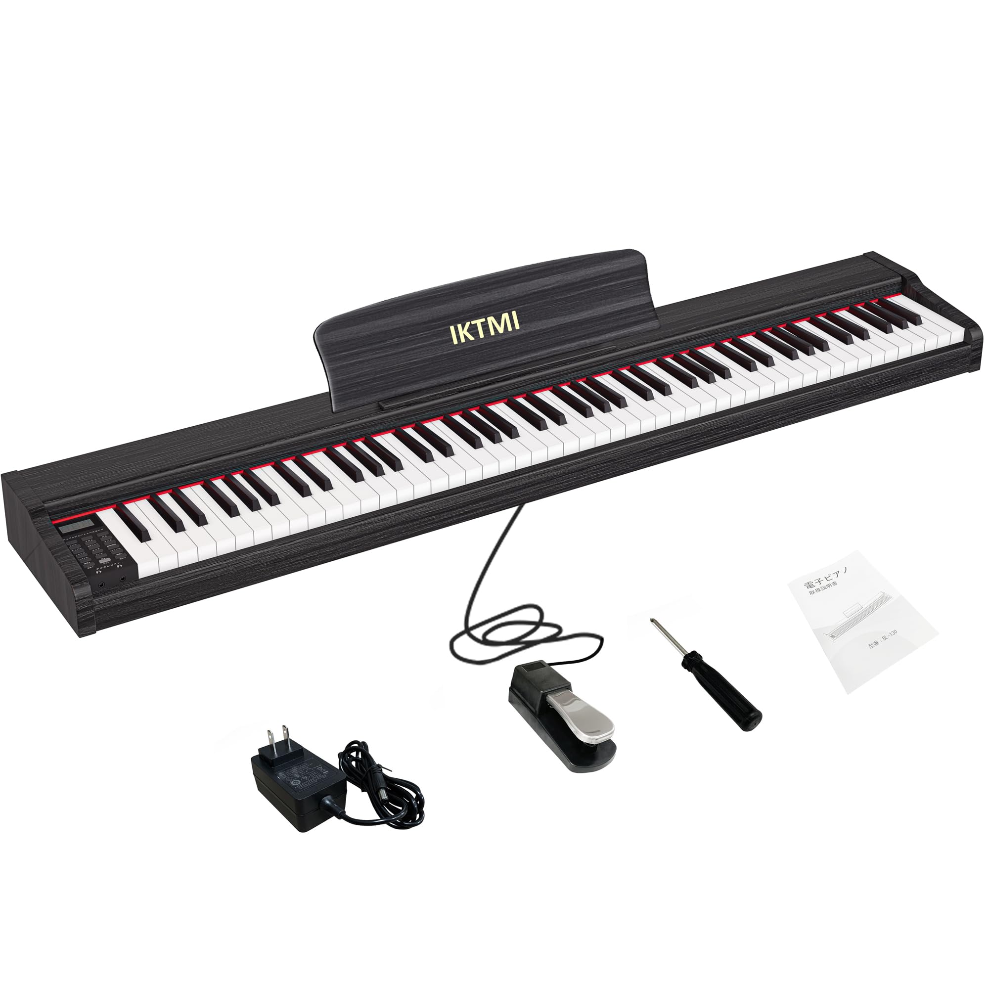Amazon | IKTMI 電子ピアノ 88鍵盤 ペダル付き 木製 電子 ピアノ 88鍵 