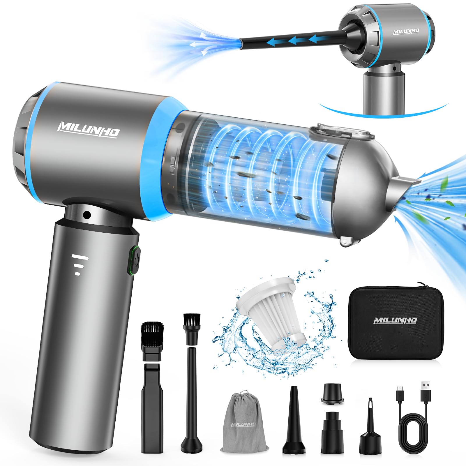 Top 5 Car Detailing Vacuums: Expert Review & Guide 11 Car Vacuum Portable Cordless with Brushless Motor, 15000PA Powerful Suction and 4-in-1 Compressed Air Duster & Air Blower & Pump Handheld Vacuum Cordless, Car Vacuum for Car Home Pet Hair