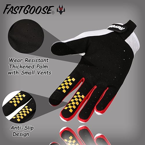 Miniatura 3 de Guantes para Motocicleta y Moto de Tierra - Guantes para Motocross, Moto y ATV para Carreras Todo Terreno, Deportes de Ciclismo