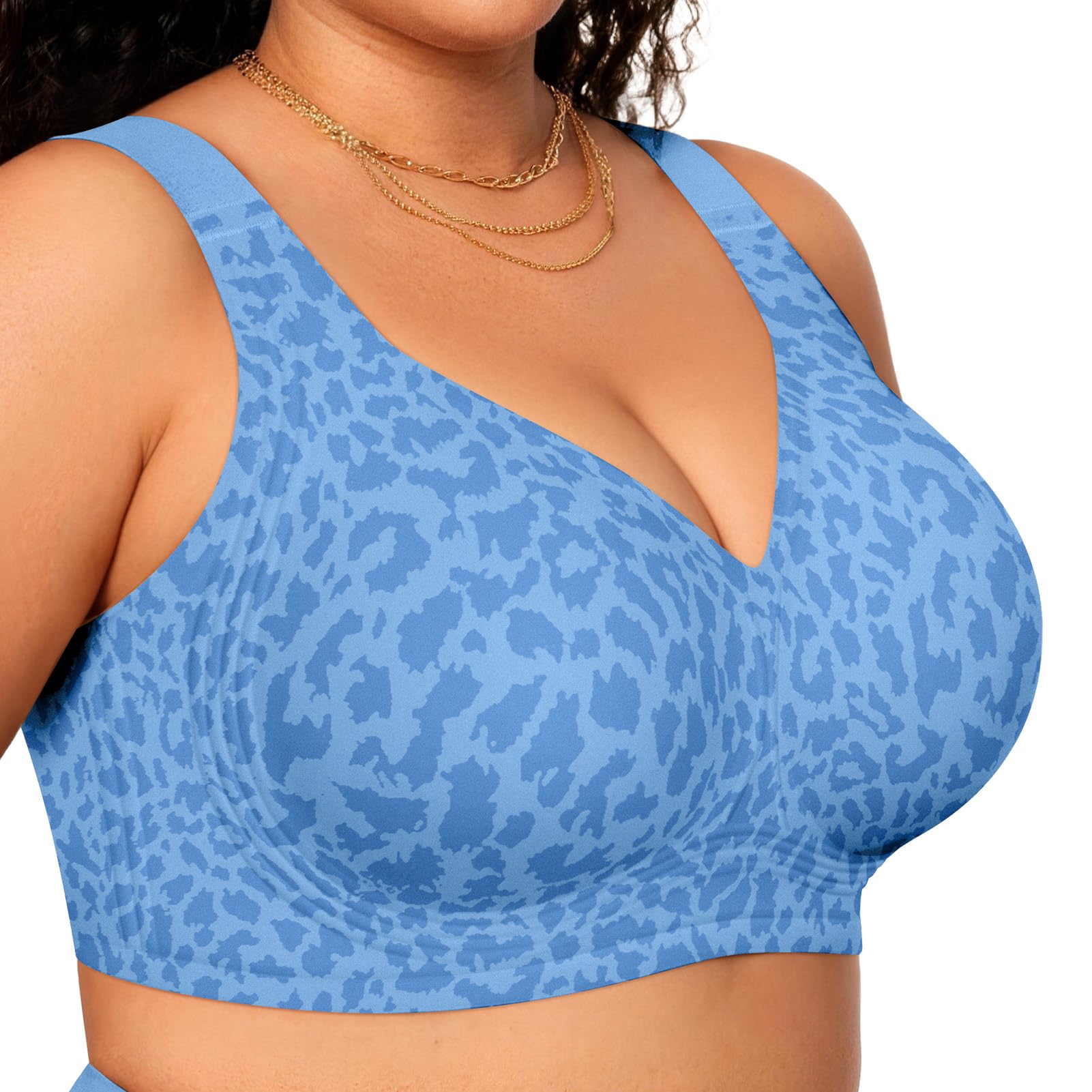 OEAK Womens Wireless Jelly Bras Plus Size Support Push Up Comfortable Bra | no underwire,full coverage,for large breast,minimizer bra,seamless,tshirt bras,everyday bra