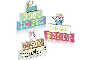 3 Pcs Easter LED Decorations Table Centerpiece