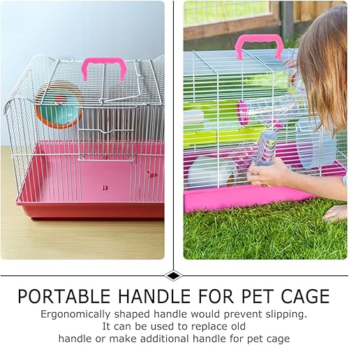 Miniatura 6 de Zerodeko 10 manijas de jaula para mascotas, accesorios de piezas de repuesto para jaulas para mascotas, fácil instalación, cómodo de sostener, mango