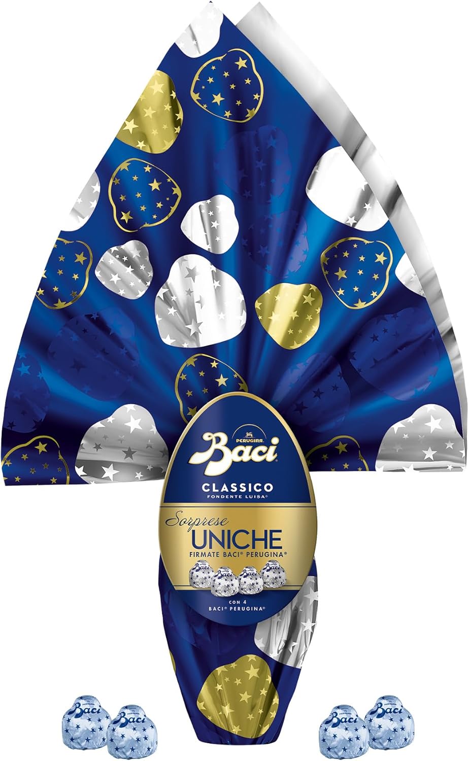 BACI PERUGINA Maxi Uovo di Pasqua 2024 Cioccolato Fondente con sorpresa e 4 cioccolatini 380g - Immagine 5