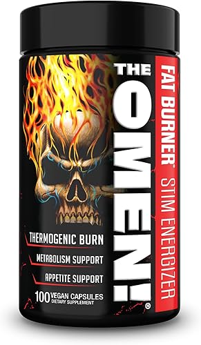JNX SPORTS The Omen! Quemador de grasa termogénico - Suplemento dietético para hombres y mujeres con L carnitina | Supresor del apetito y