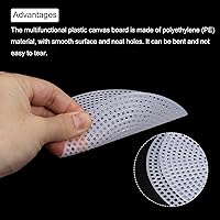 Vista 4 de MECCANIXITY Hoja de lona de malla de plástico de 4.5 in/4.5 pulgadas, lona redonda blanca en blanco para bordar, malla de ganchillo de punto