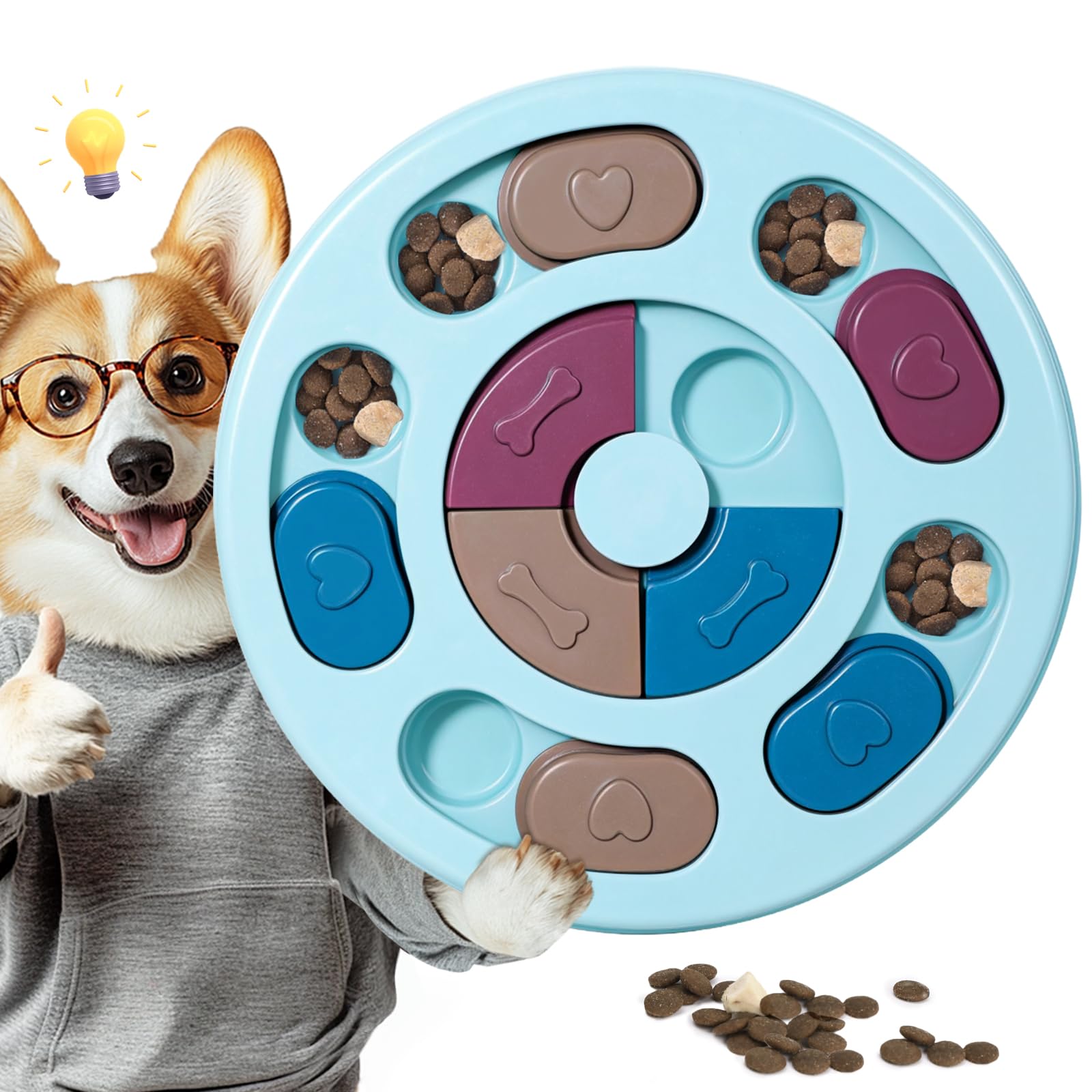 TRIGRAND Giocattoli puzzle per cani, giocattolo interattivo per stimolare il QI e alleviare l'ansia, giocattolo per arricchire il cane per un tempo di alimentazione prolungato, lavabile, alimentatore