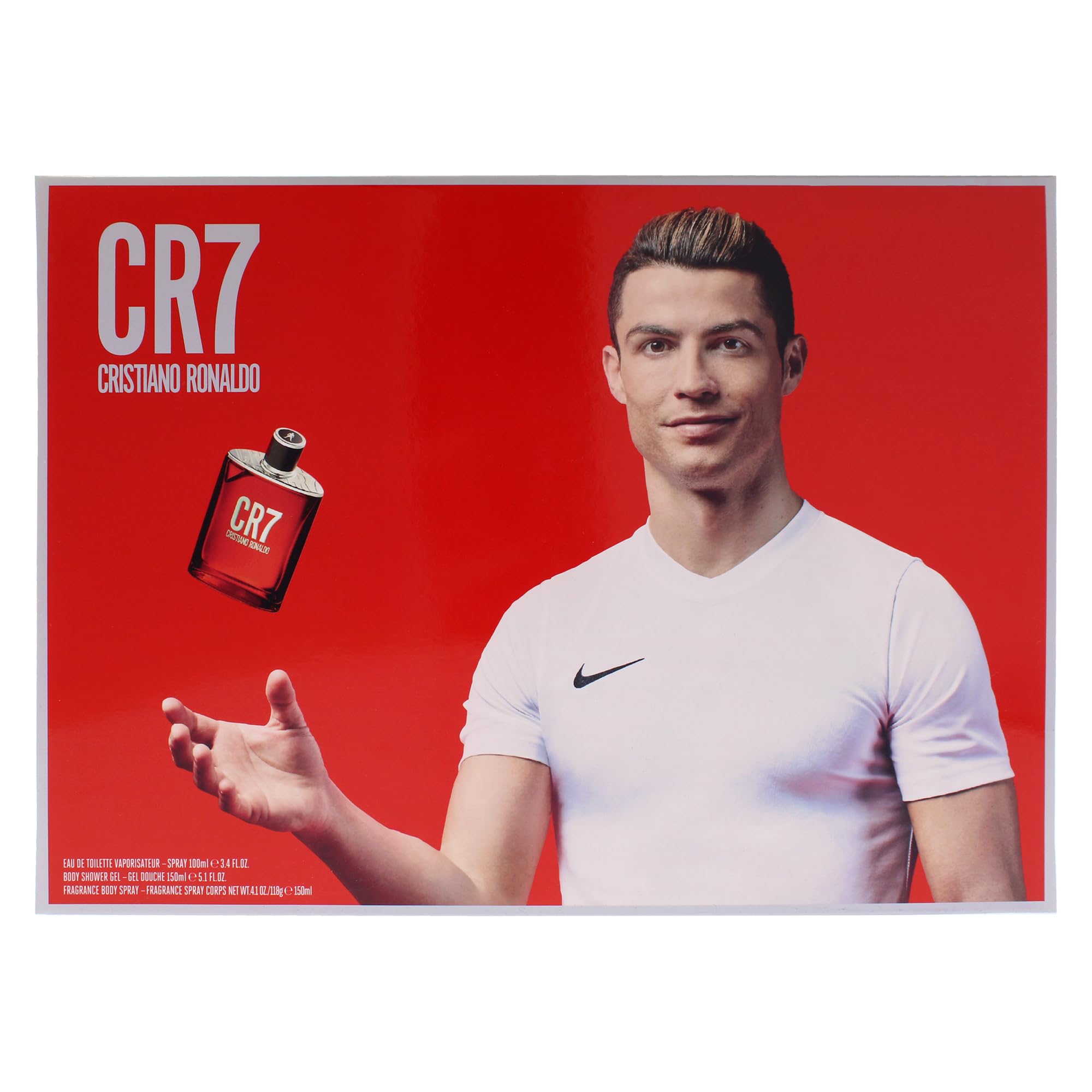 Cristiano Ronaldo Cr7 - Set regalo da 3 pezzi, Eau De Toilette, 100 ml, gel doccia, 150 ml, spray per il corpo, 150 ml