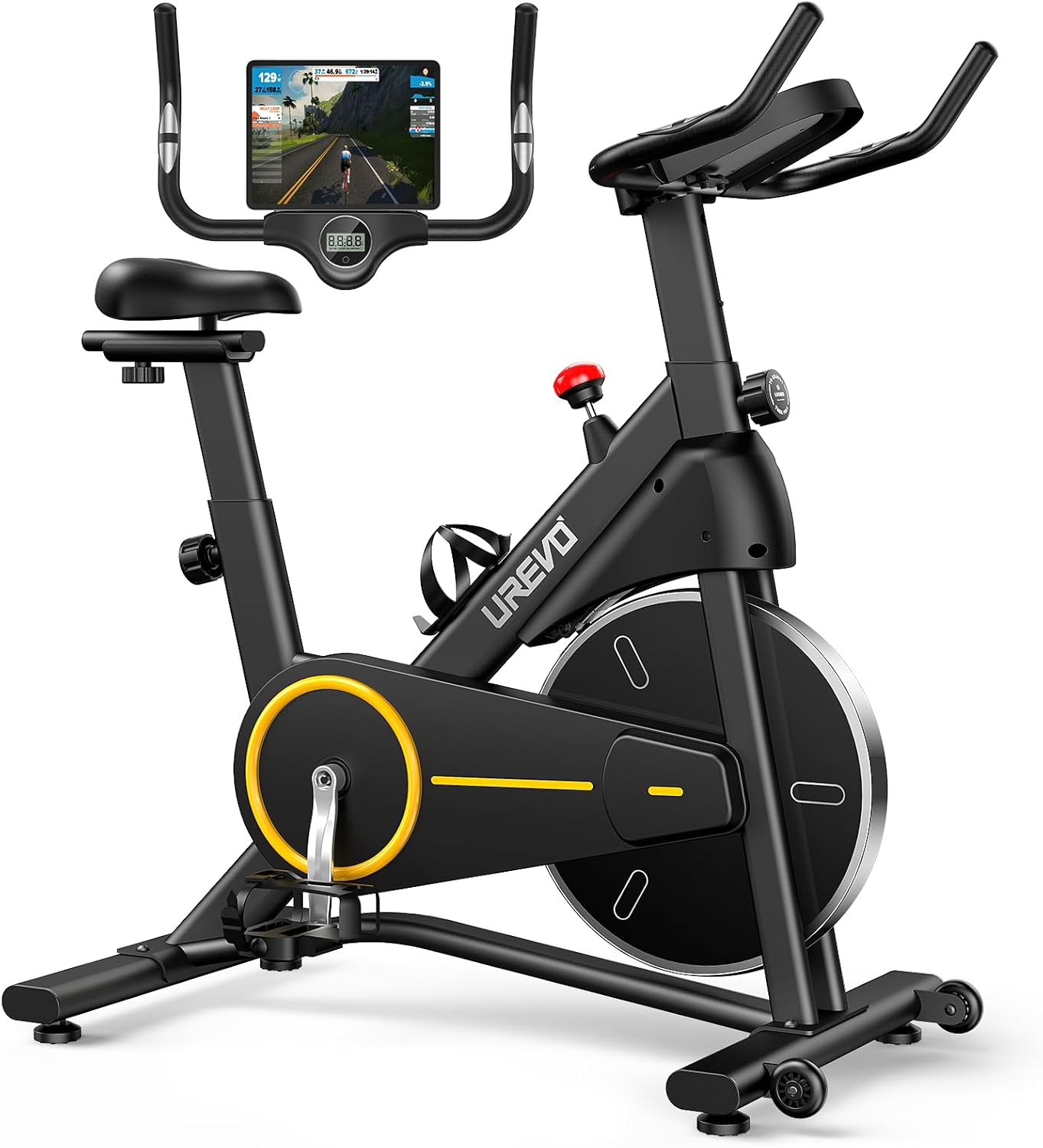 UREVO Exercise Bike with Heavy Flywheel, Magnetic Resistance stationary ...