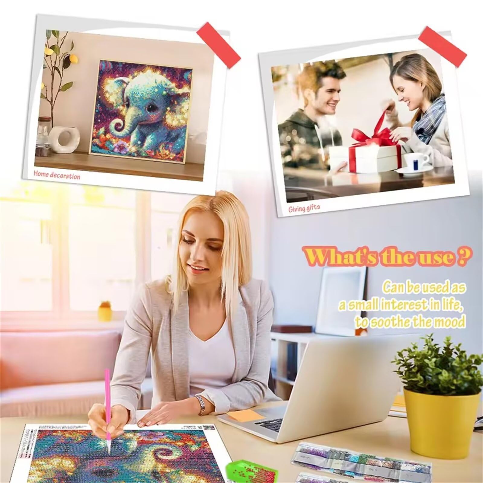 Senyanr Kit Per Diamond Painting 5D per Adulti Pioggia, Fai Da Te kit per Pittura Diamante, Trapano Quadrata Completo, Strass Ricamo a Punto Croce painting, Decorazione Casa 95x115cm Brown Horse